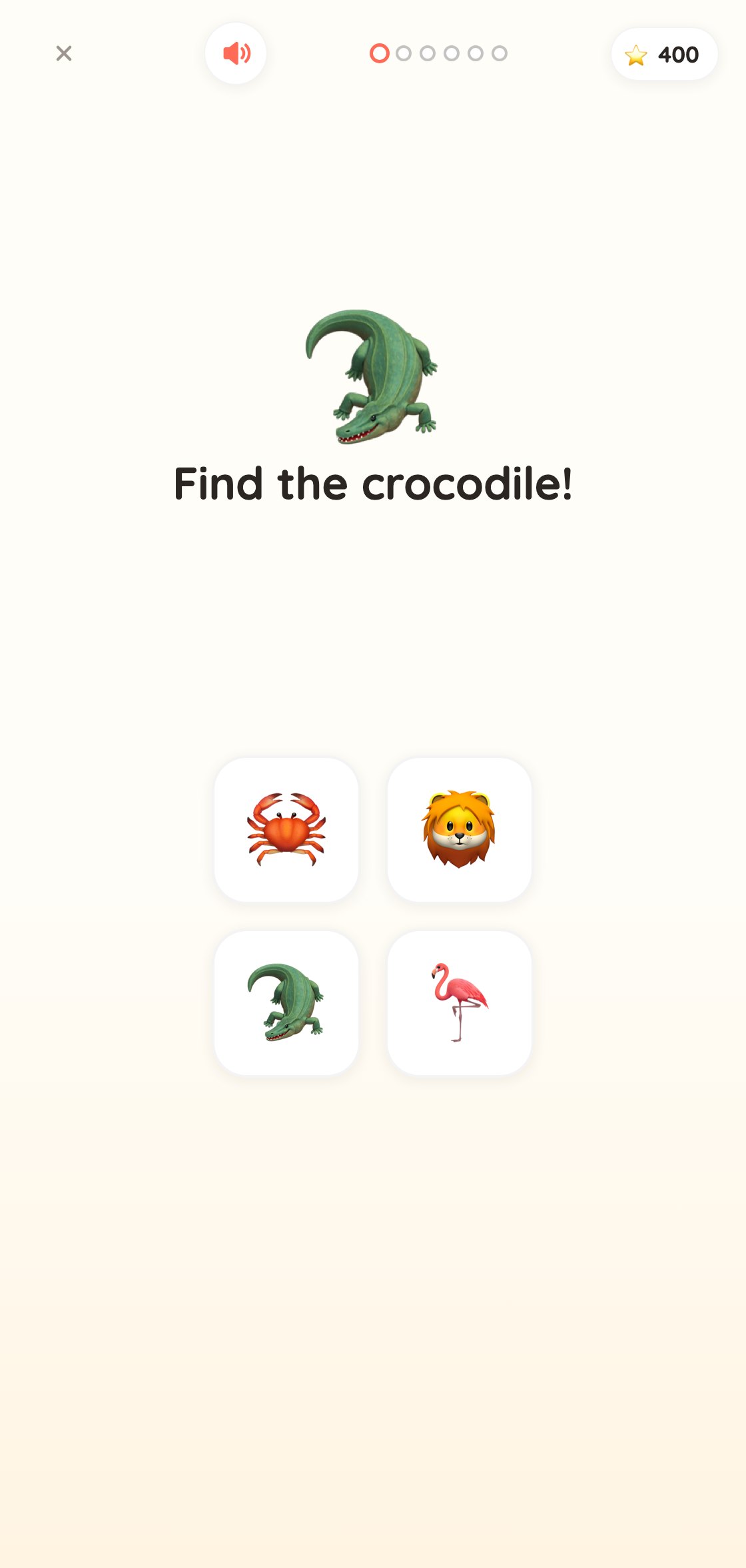 A Science round: find the dolphin among four animals